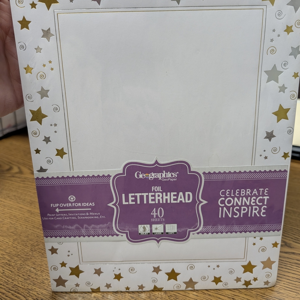 Foil Letterhead - White and Gold